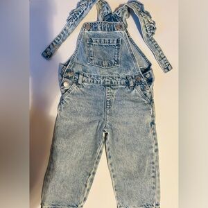 Girls Light Blue Denim Overalls